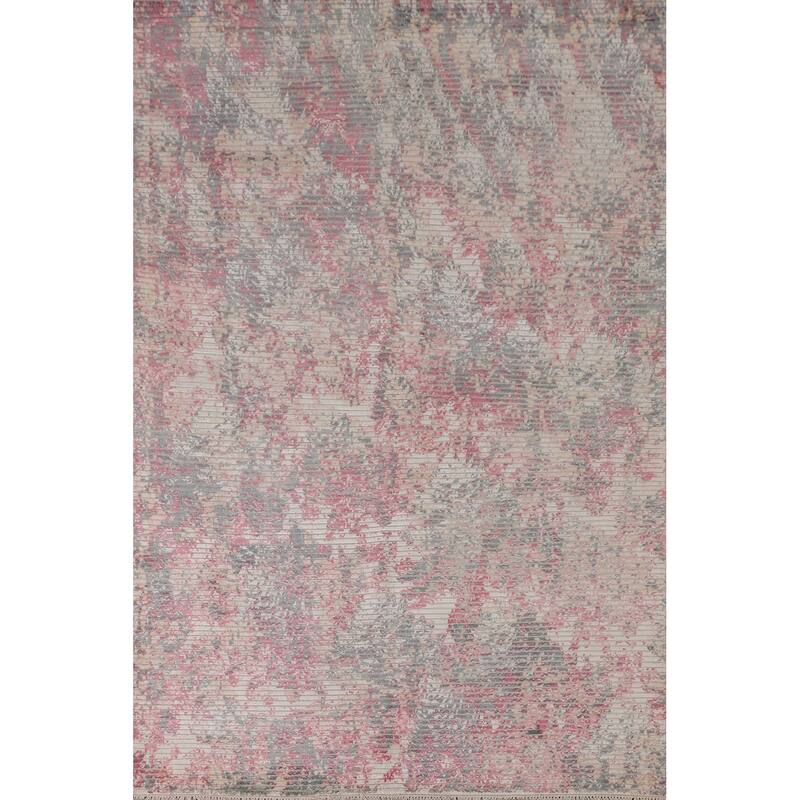 Moder / Abstract Area Rug Handmade Oriental Wool Carpet - 5'7" x 8'0"
