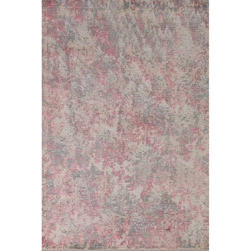 Moder / Abstract Area Rug Handmade Oriental Wool Carpet - 5'7" x 8'0"