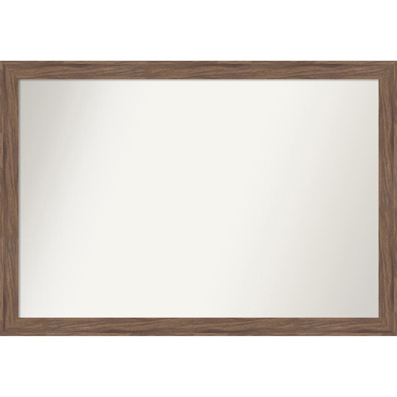 Pia Medium Brown Narrow Non-Beveled Framed Wall Mirror - Pia Medium Brown Narrow