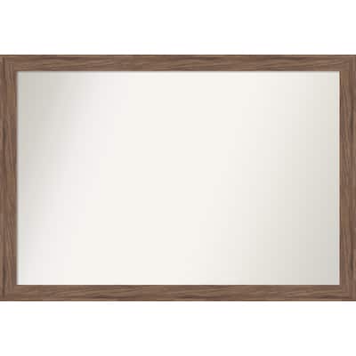 Pia Medium Brown Narrow Non-Beveled Framed Wall Mirror - Pia Medium Brown Narrow