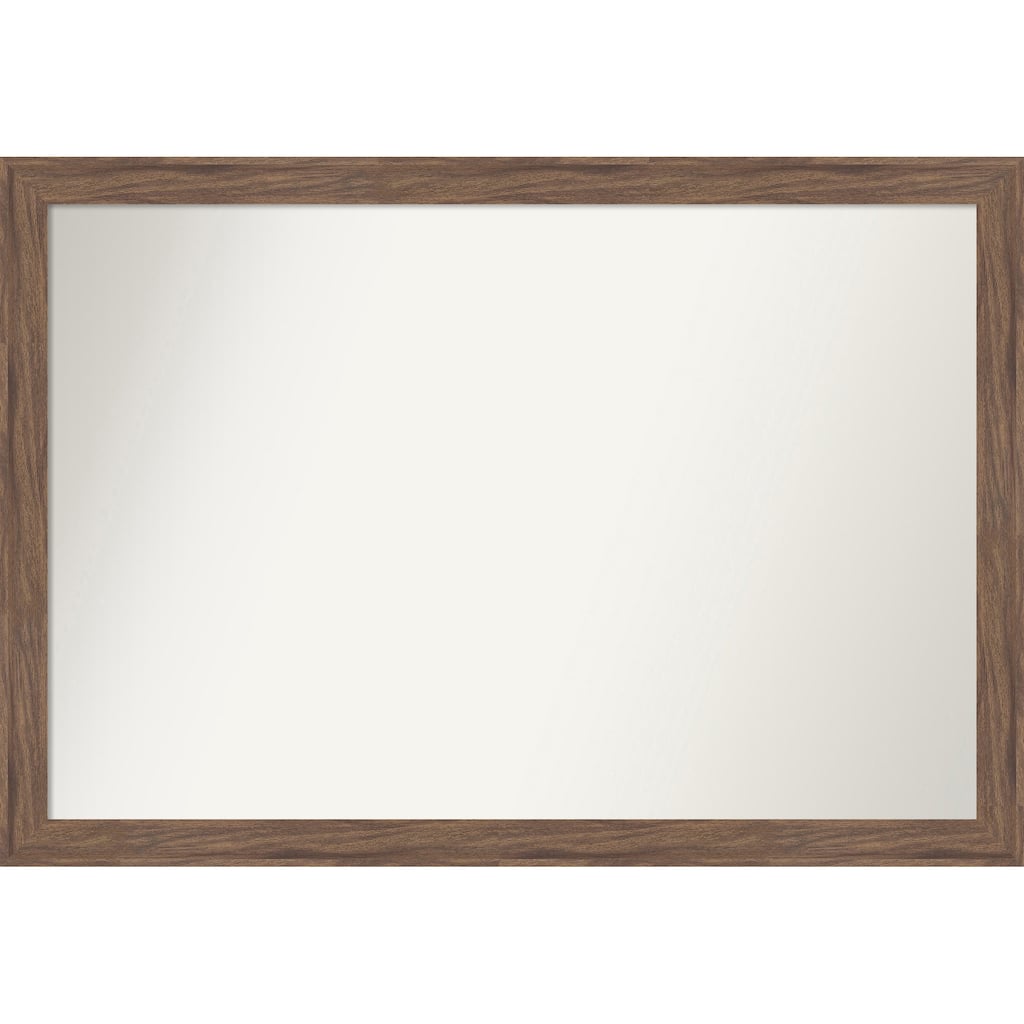 Pia Medium Brown Narrow Non-Beveled Framed Wall Mirror - Pia Medium Brown Narrow