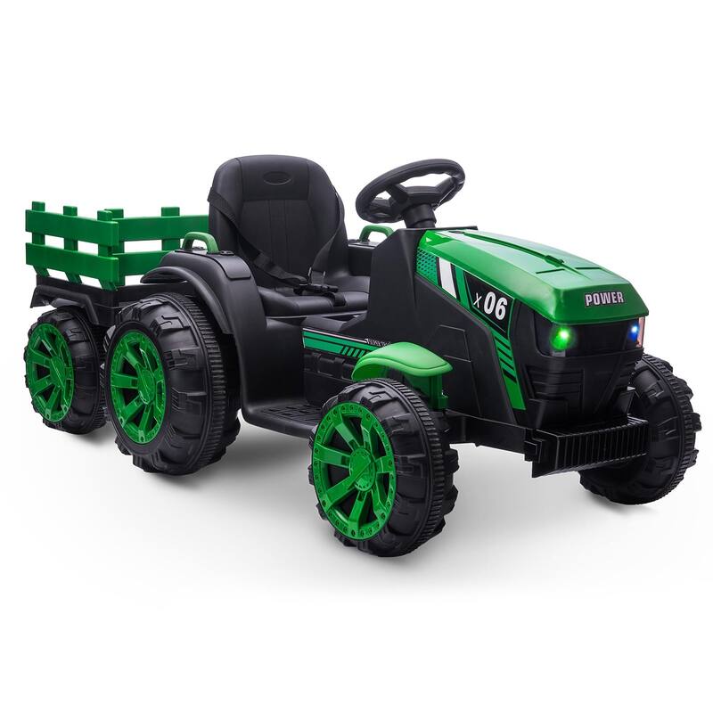 12V Kids Ride On Tractor with Trailer