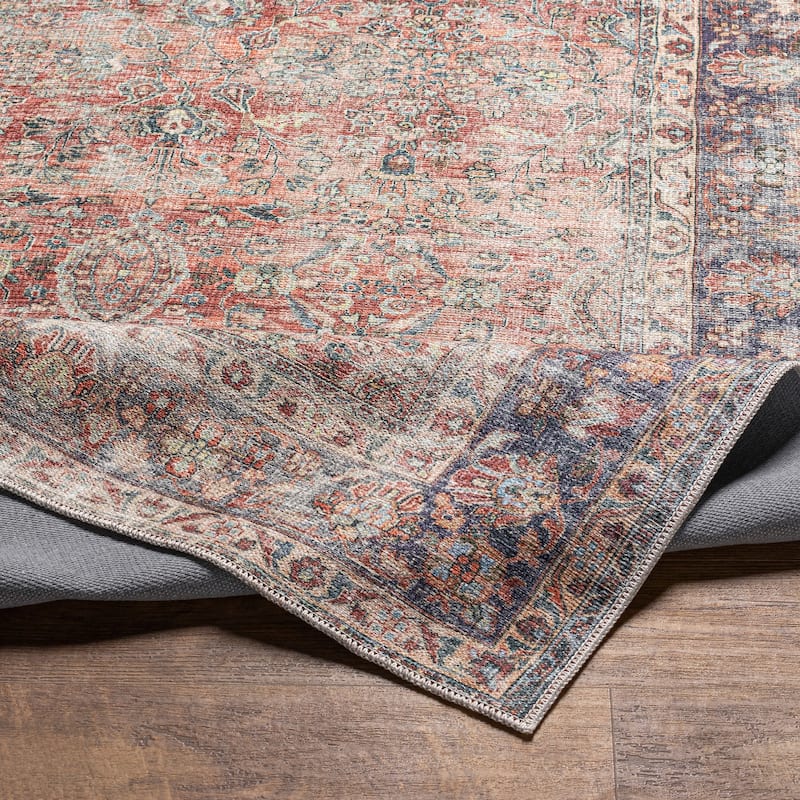 Livabliss Rhys Traditional Medallion Machine Washable Area Rug