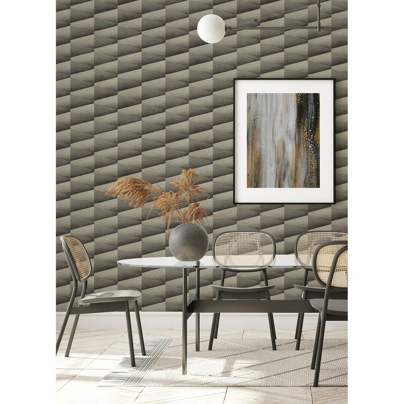 Advantage Shae Dark Grey Geo Wallpaper - 20.9 x 396 x 0.025