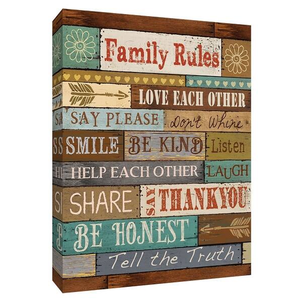 Shop Ptm Images 9 148524 Ptm Canvas Collection 10 X 8 Family Rules Giclee Sayings Quotes Art Print On Canvas Overstock 28103114