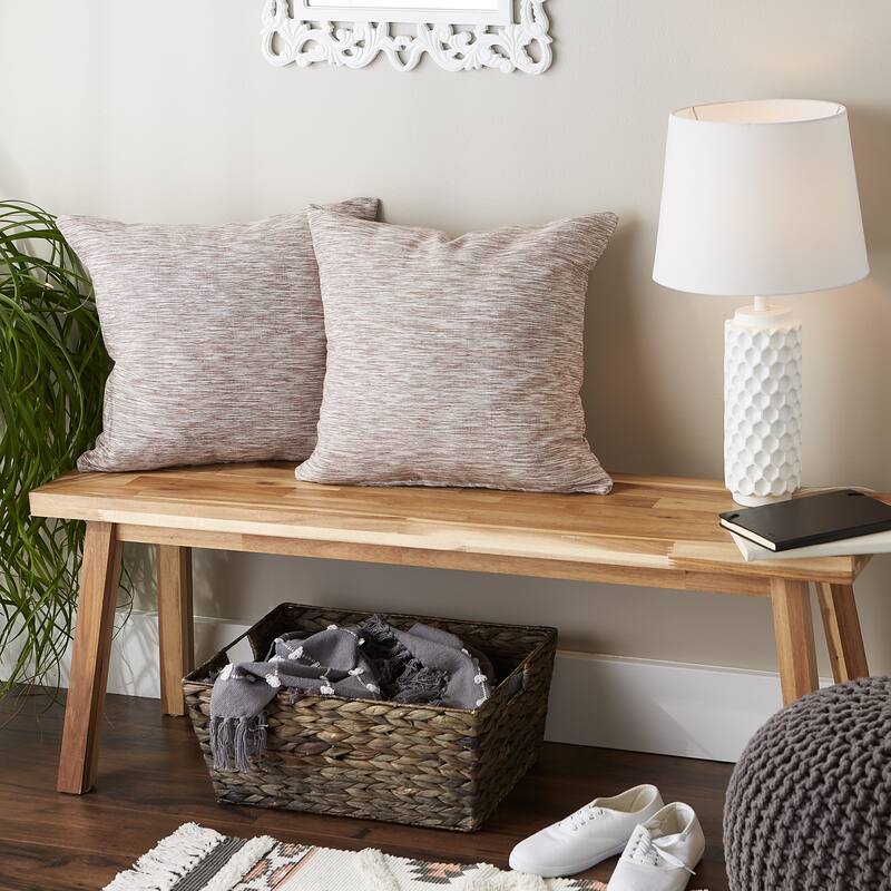 Navy And Off-White Tonal Recycled Cotton Pillow Cover 18x18 (Set of 2)