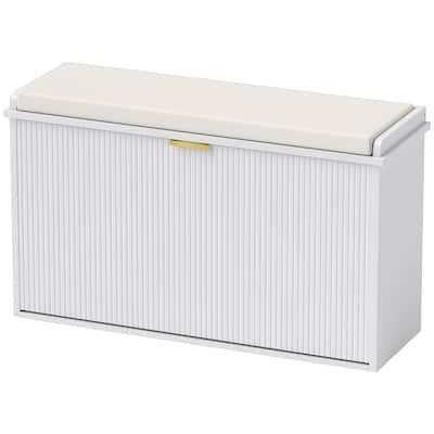 Particleboard and MDF Shoe Storage Bench with Cushion Seat and Drawer Cabinet