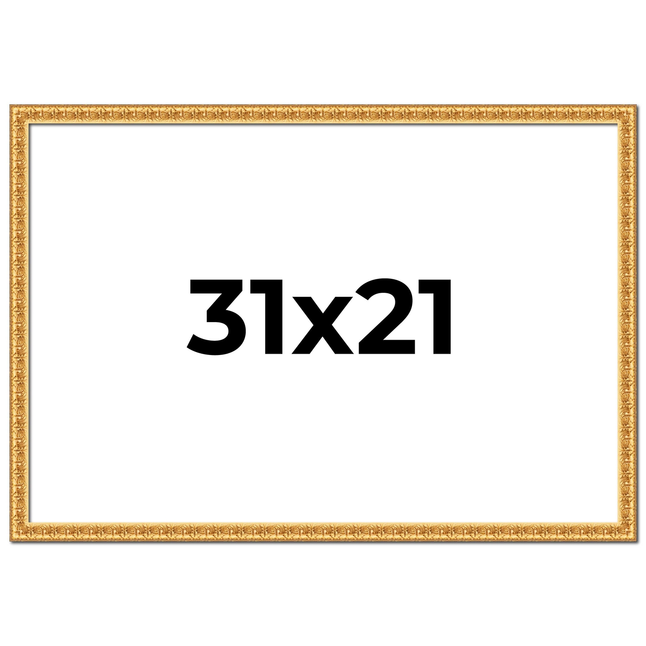 31x21 Frame Gold Real Wood Picture Frame Width 1 inches | Interior