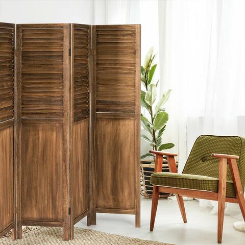 GZMR 5.6 Ft Tall 4 Panel Folding Privacy Room Divider