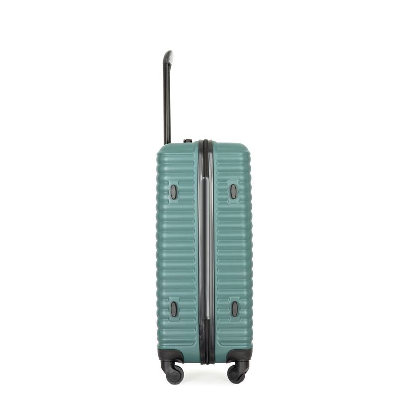 3 Piece ABS Hardside Luggage Sets Spinner Wheels Suitcase with Two Hooks and TSA Lock & Telescoping Handle