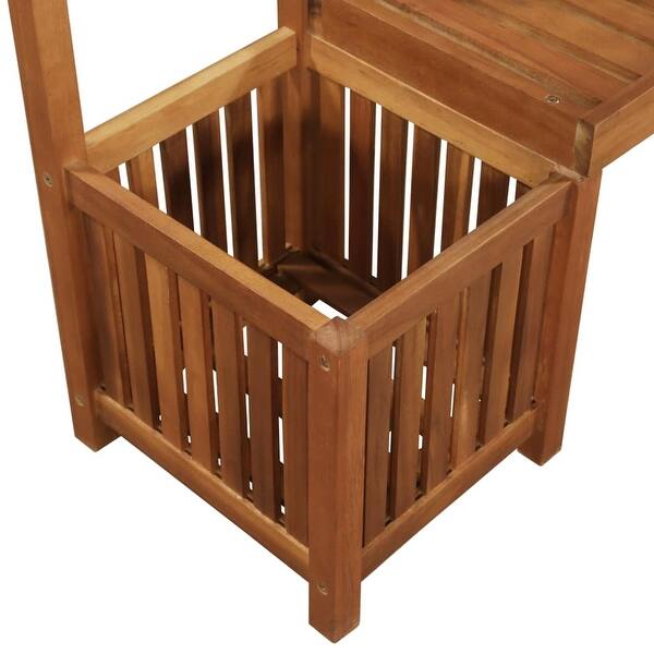 Shop Vidaxl Garden Planter With Bench And Trellis Solid Acacia
