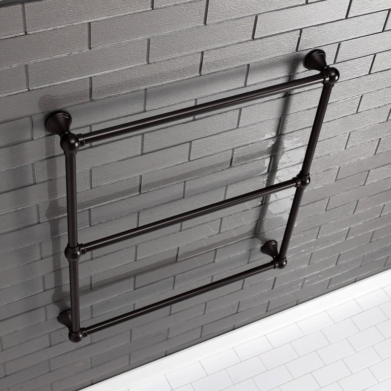 Maximilien 30 in. Wall Mount Towel Rack in Brushed Brass