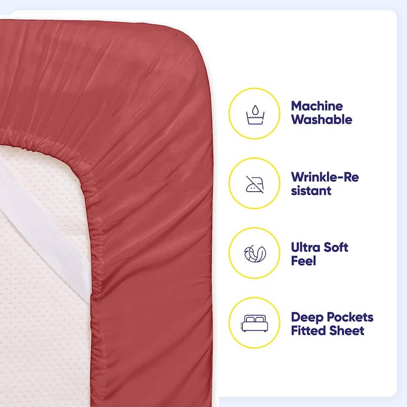 Sweet Home Collection Split King 7 Piece Sheet Set, Deluxe Ultra Soft 1500 Series, Double Brushed Microfiber.