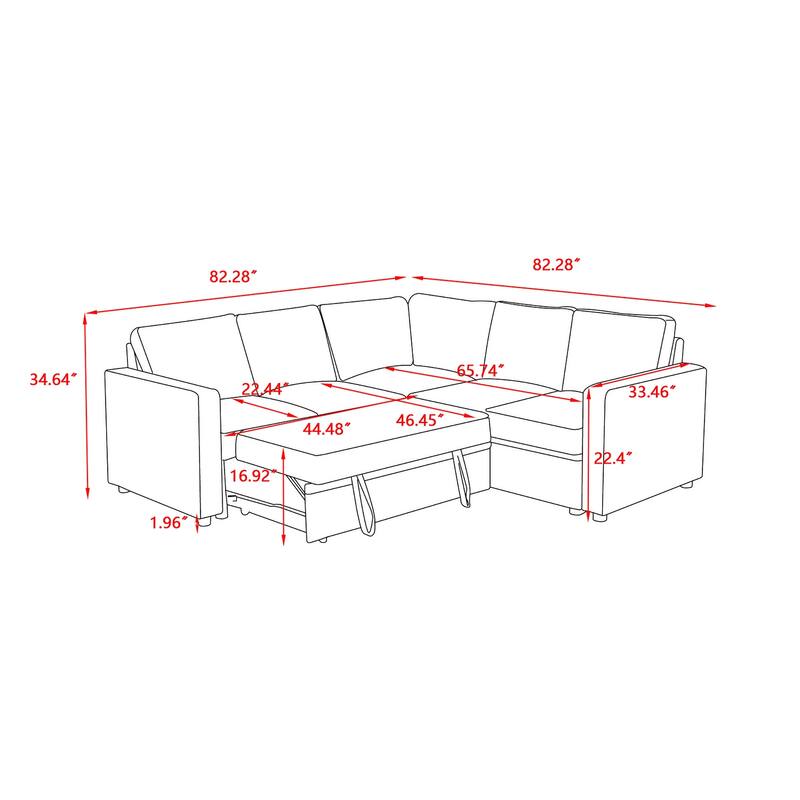 3 - Piece Upholstered Corner Sectional