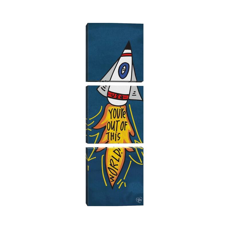 iCanvas "You're Out of This World" by Erin Barrett 3-Piece Canvas Wall Art Set