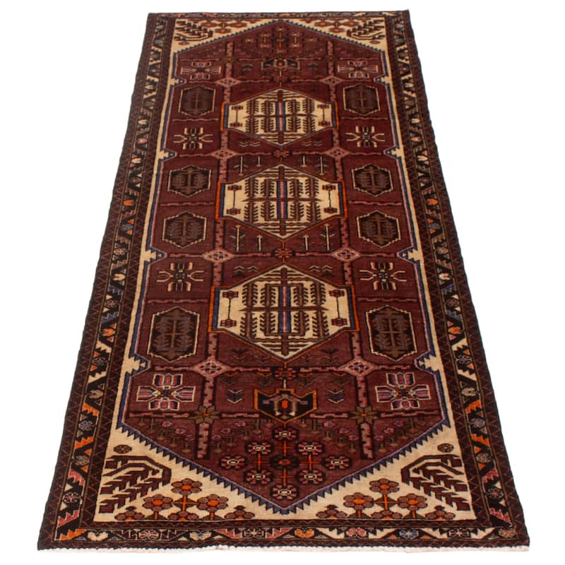 ECARPETGALLERY Hand-knotted Andelz Red Wool Rug - 3'9 x 9'10
