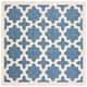 SAFAVIEH Courtyard Dorthey Indoor/ Outdoor Patio Backyard Rug - 5'3" x 5'3" Square - Blue/Beige