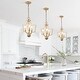 preview thumbnail 3 of 12, Modern Gold 3-Light Candle Chandelier Foyer Pendant Lights for Kitchen Island