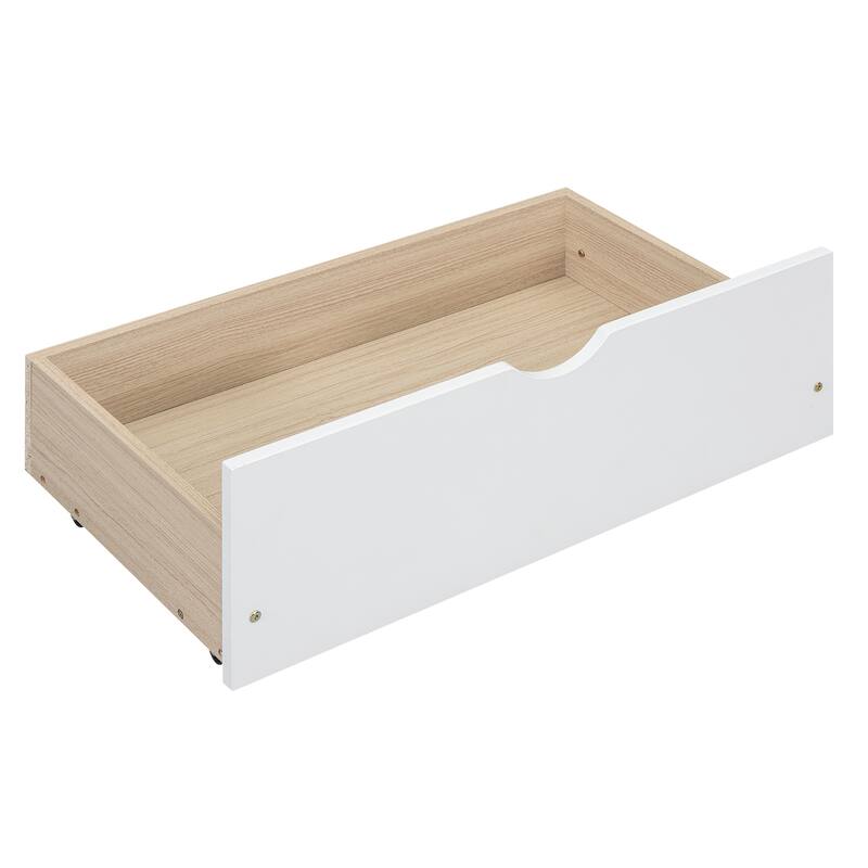 Queen Size Platform Bed with Storage Headboard and 2 Drawers