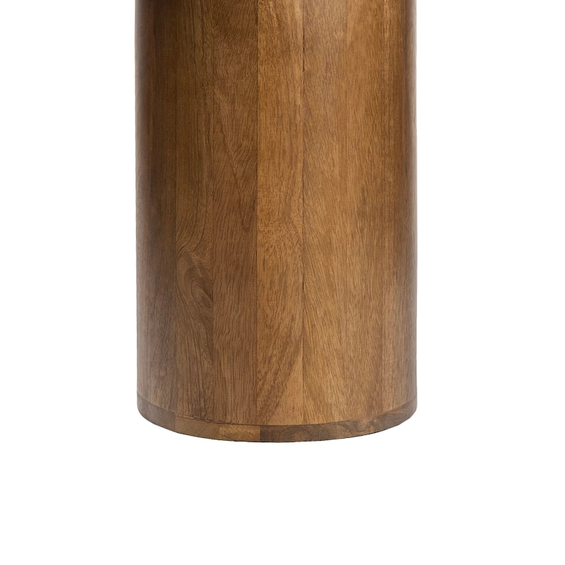 Kaito 18" Round Marble/Wood Accent Table - 15.75L x 15.75W x 18H