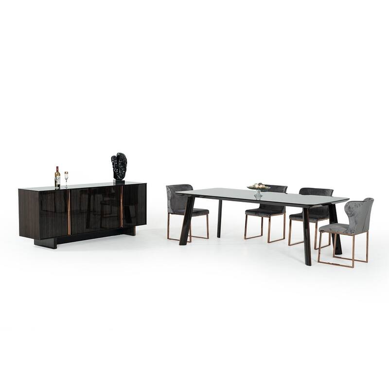 Modrest Chadwick Modern Ebony & Rosegold Dining Table