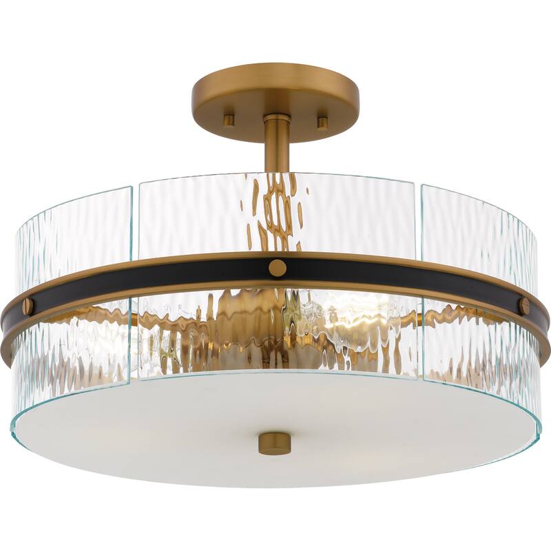Reagan 3-Light Matte Black Semi-Flush Mount
