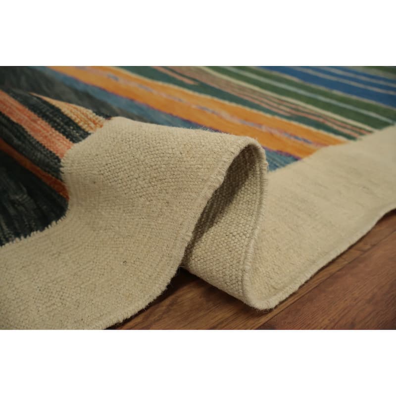 Hand Woven Oriental 100% Wool Carpet Southwestern Modern Multi-Colored Kilim Area Rug - 10' 0'' X 10' 1''