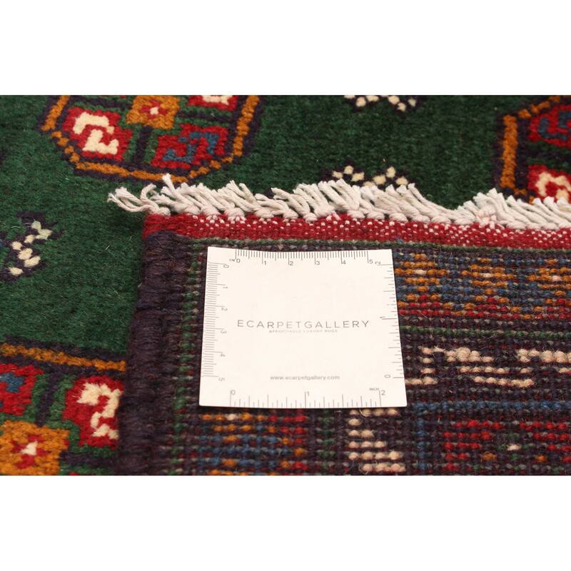 ECARPETGALLERY Hand-knotted Afghan Dark Green Wool Rug - 4'9 x 6'6