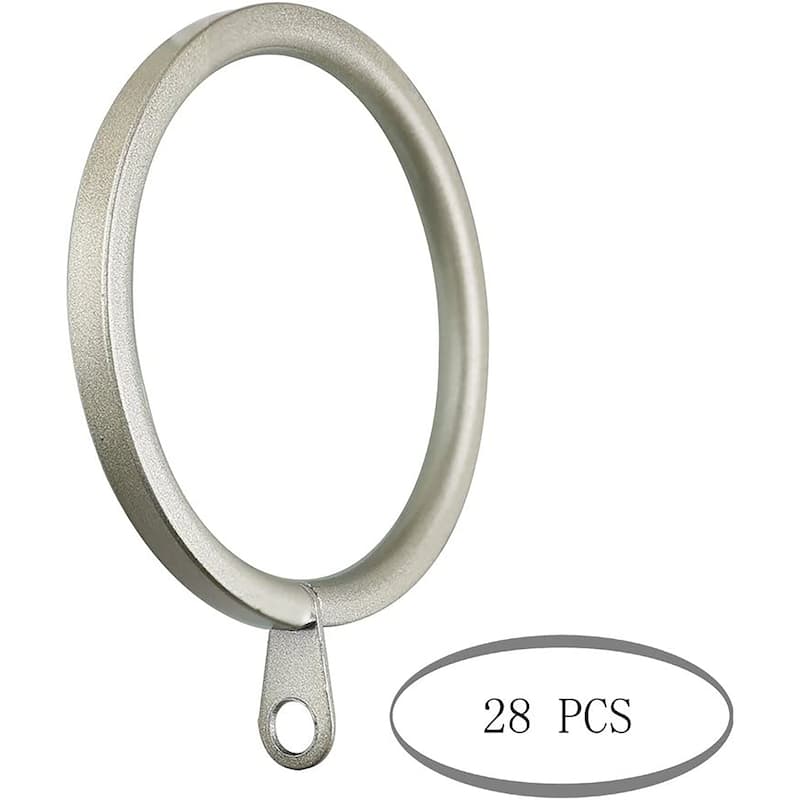 Meriville 2-Inch Inner Diameter Metal Flat Curtain Rings with Eyelets