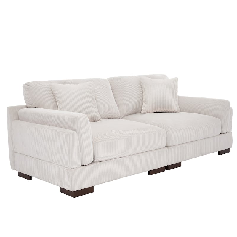 Modern Corduroy Modular Sectional Sofa Chaise Couch Bed