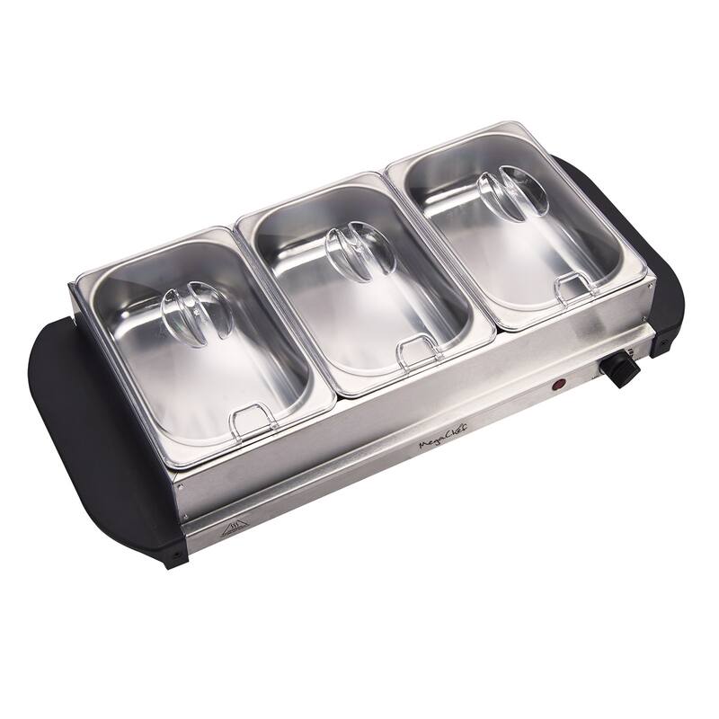 Food Warmer Temperature Control With 3 Sectioned Trays