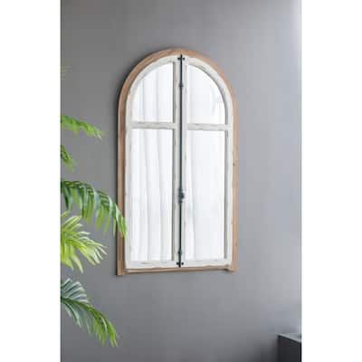 Arch Wood Wall Mirror for Living Room