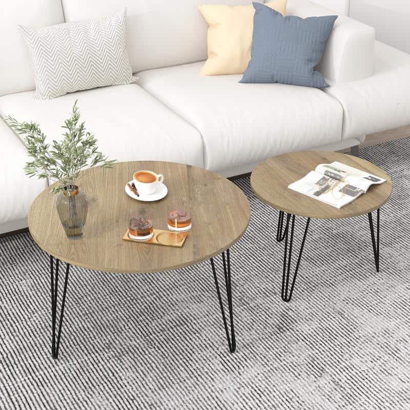 27.56'' Round Nesting Coffee Table Set of 2