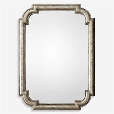 Distressed Wall Mirror - 45" - Silver
