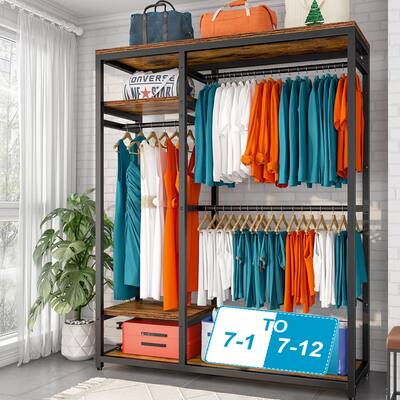 Freestanding Closet Organizer Heavy Duty Clothing Rack with Shelves Capacity 400LBS Closet Organizer Clothes Rack Garment Rack
