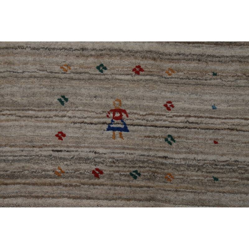 Hand Knotted Oriental 100% Wool Carpet Tribal Tribal Greys & Charcoal Gabbeh Area Rug - 10' 0'' X 8' 3''