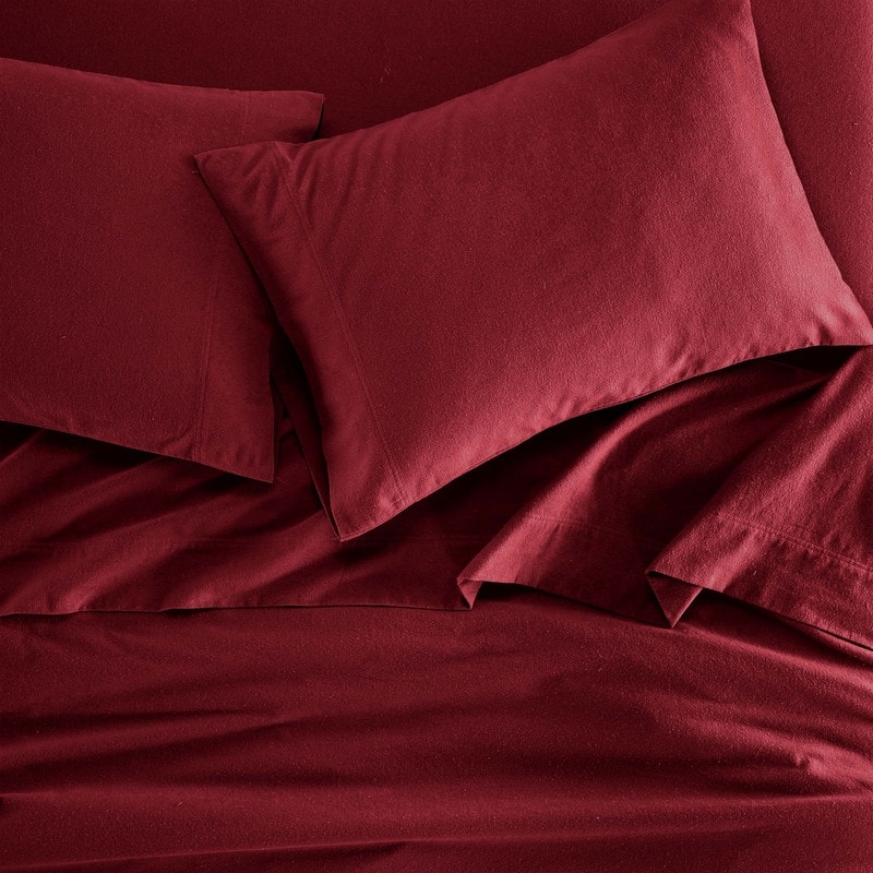 Superior Solid Flannel Cotton Fuzzy Deep Pocket Sheet Set