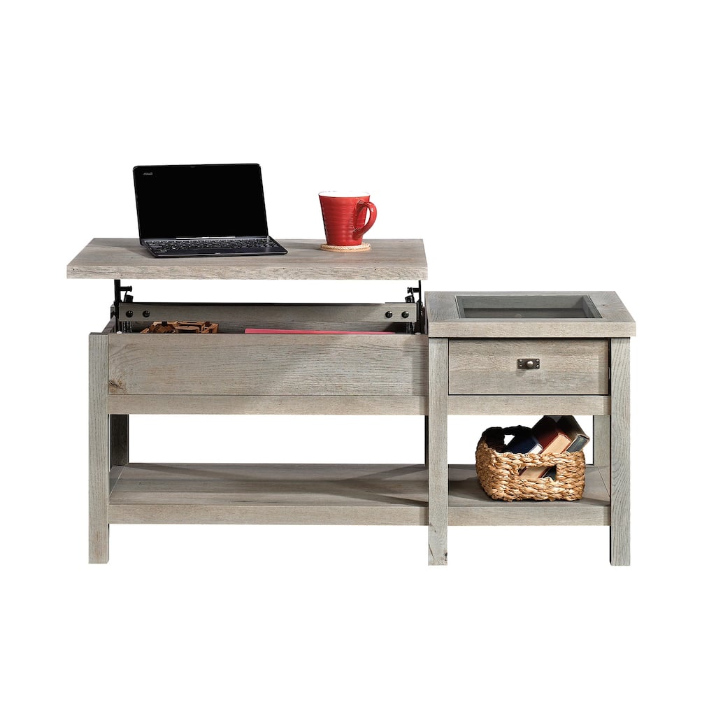 Wood Lift-Top Coffee Table with Hidden Storage, Brown - 42.56" L x 19.02" W x 18.98" H