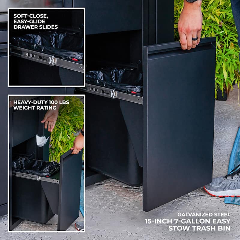Backyard Discovery Fusion Flame Outdoor Kitchen, Grill, Refrigerator - 10'5" x 4'0"