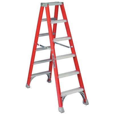 Louisville Twin Stepladder,Fiberglass,IA,6ft,FM1500 FM1506 - 1 Each