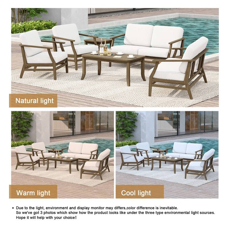 Large Outdoor Conversation Set with Patio Chairs, Loveseat, Tables
