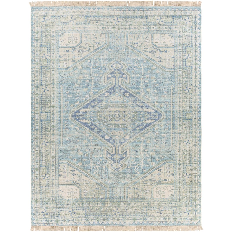 Livabliss Zainab Distressed Medallion Handmade Cotton Area Rug