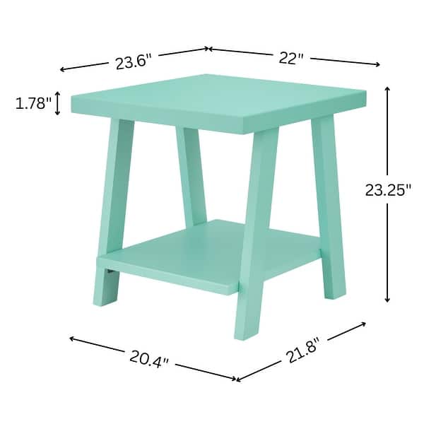 dimension image slide 6 of 12, Roundhill Furniture Athens Contemporary Wood Shelf End Table