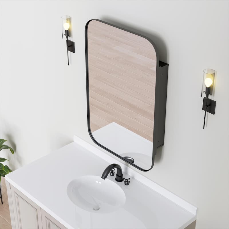 Dovelina Wall Medicine Cabinet Mirror Cabinet Multifunctional Wall-Mounted Mirrored Cabinet with Magnetic Doors