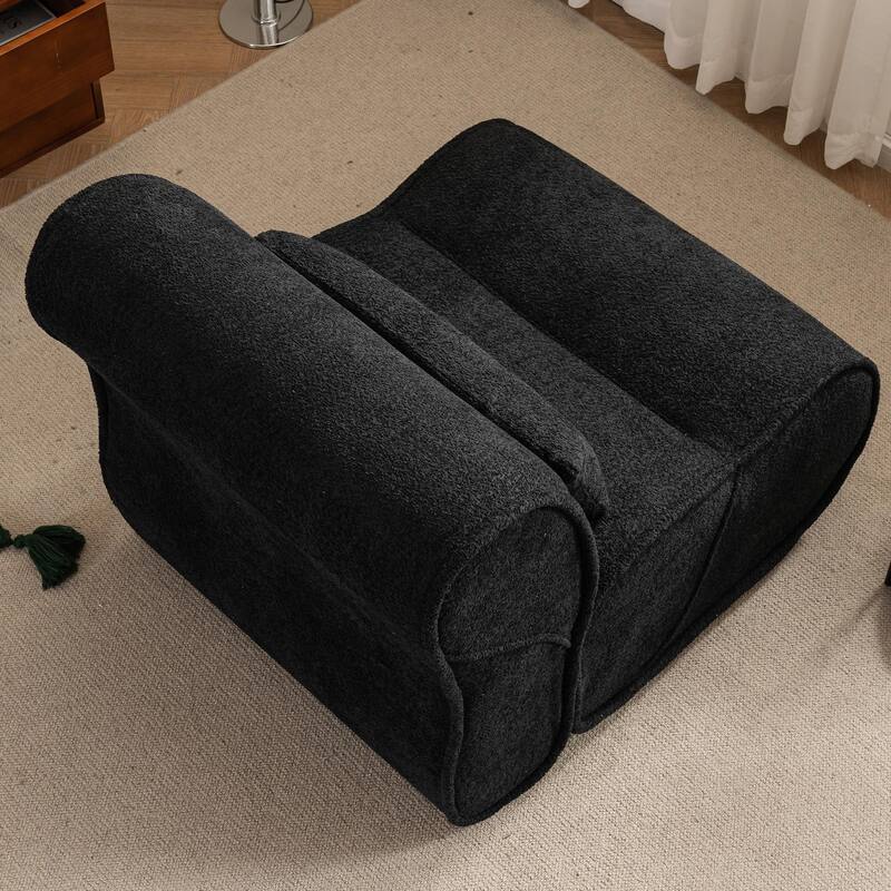 Soft Velvet Recliner Chair - Comfortable Lounge Chair with Waist Padding