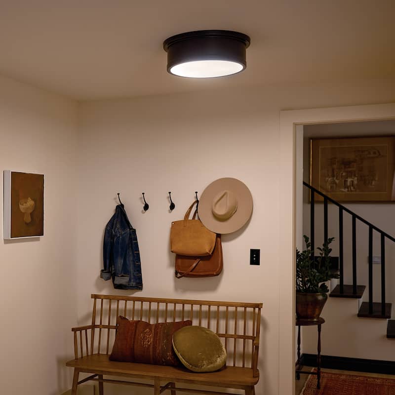 Kichler Lighting Serca 18 in. 3-Light Black Flush Mount Light
