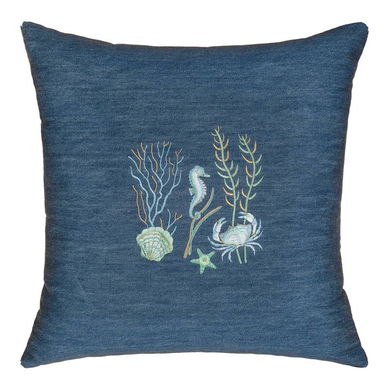 Authentic Hotel and Spa Aaron Denim Decorative Square Pillow Cover 18" x 18"