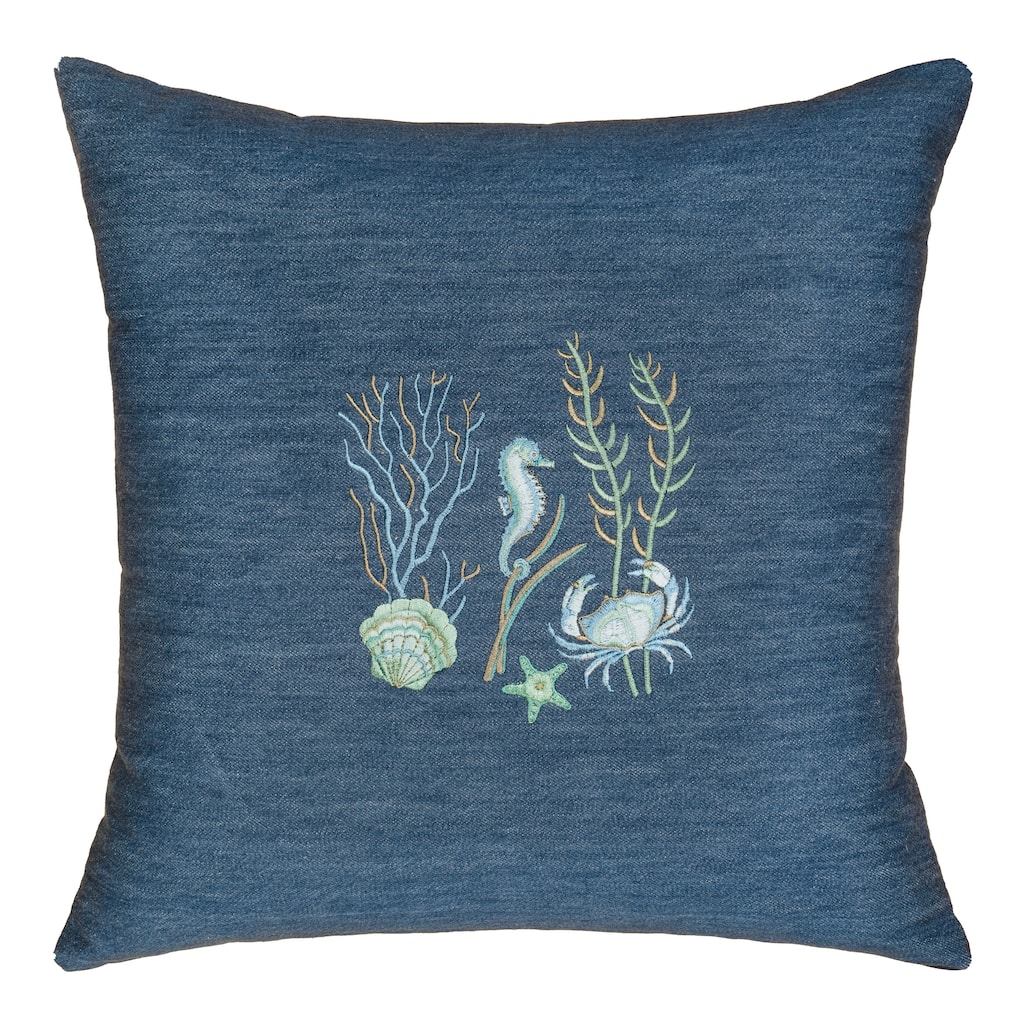 Authentic Hotel and Spa Aaron Denim Decorative Square Pillow Cover 18" x 18"