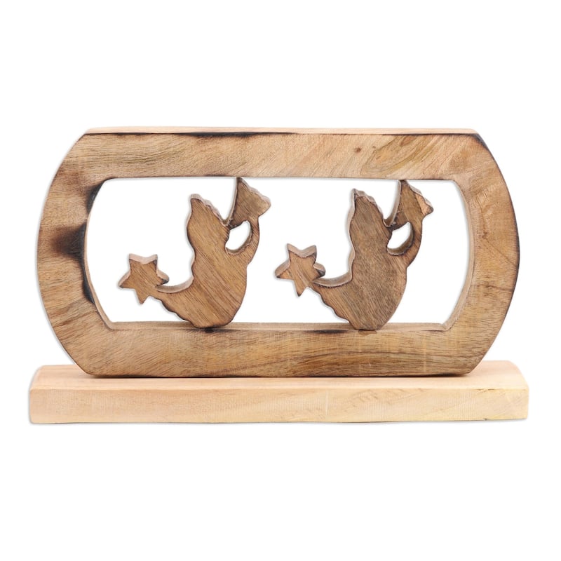 Novica Handmade Star Messengers Wood Sculpture