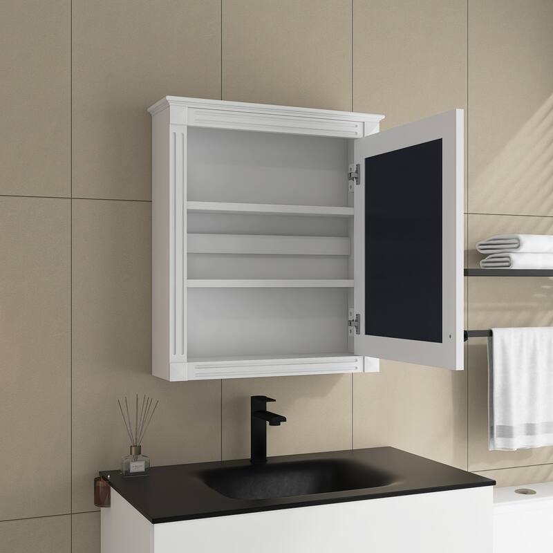 24'' x 27'' Wall Mounted Medicine Cabinet with Height Adjustable Shelf